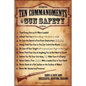 10 Commandments Gun Safety Sign